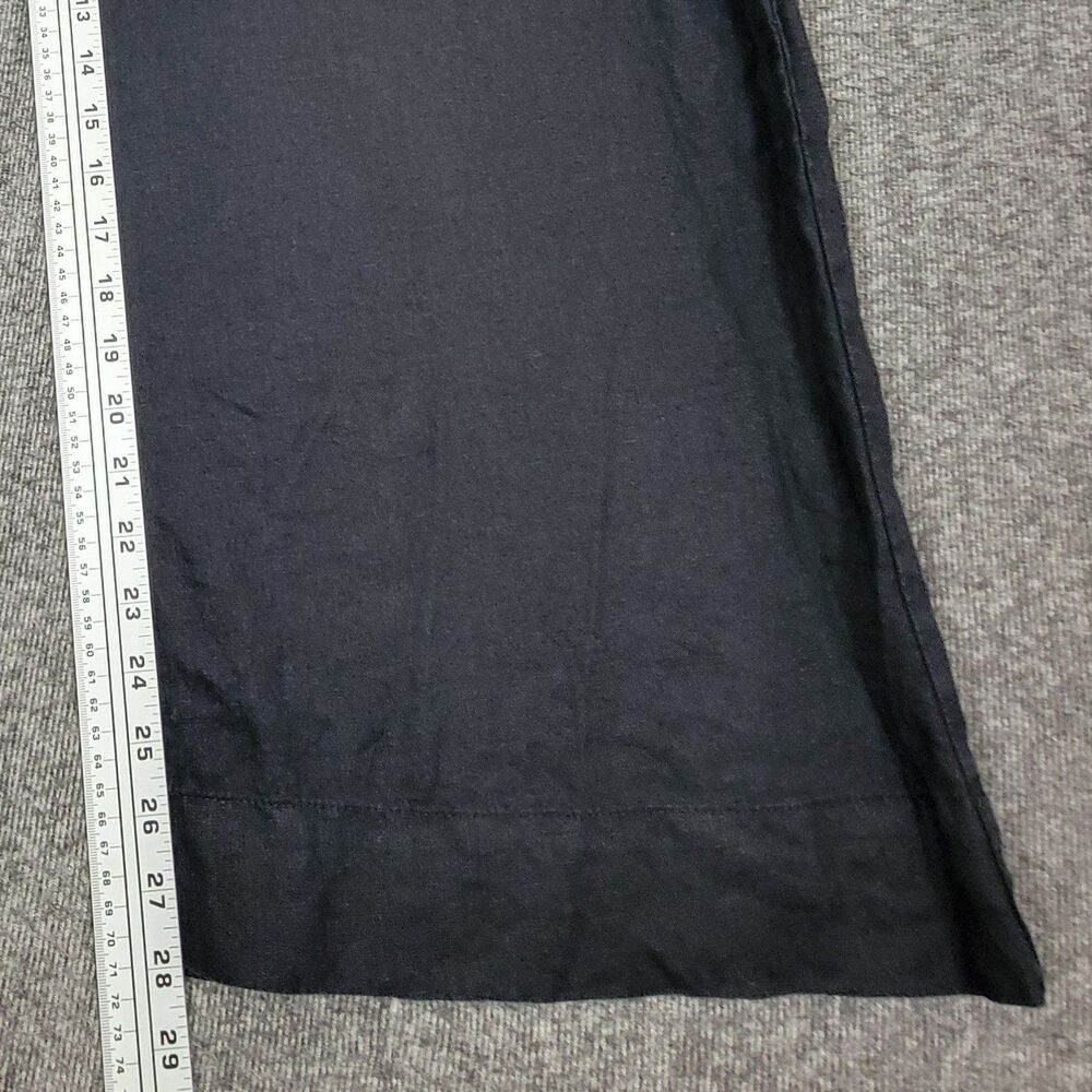 Magaschoni Black Wide Leg Linen Pants - Picture 6 of 11